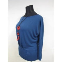 Bluzka Bonie z marszczeniem tuszującym brzuszek - indygo